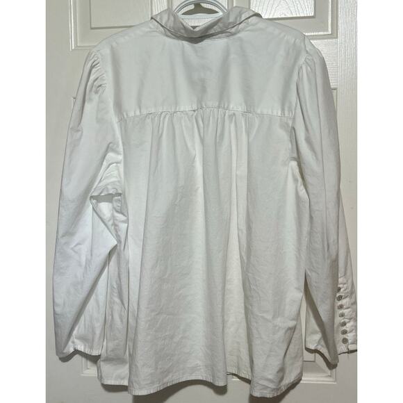 Lane Bryant Women's White Long Sleeve Button Down Corset Style Blouse Size 26/28 - Picture 2 of 4